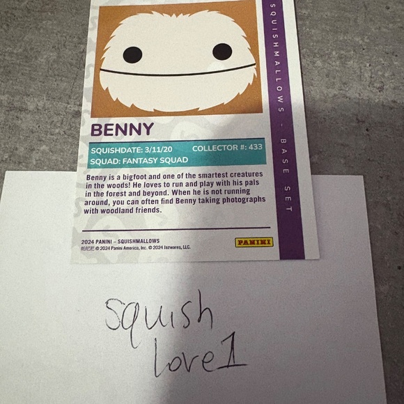 Benny & Brina the bigfoot squishmallows x panini trading cards holographic - Picture 2 of 4